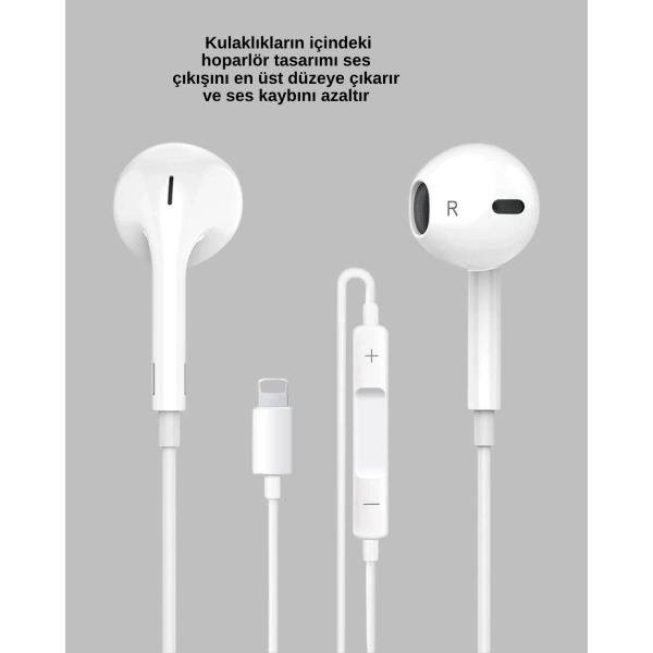 iPhone 14 ve altındaki modellerle uyumlu Kablolu kulaklık