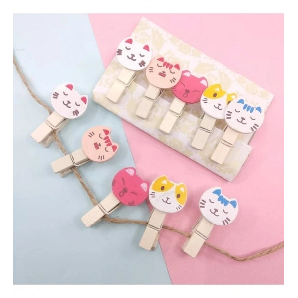 İpli Mandallı Kedili Fotoğraf Albümü Kedi Kafası Şekilli Mandal