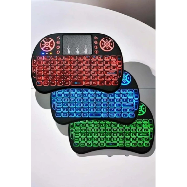 Işıklı Kablosuz Mini Q Klavye Tüm Cihazlara Uyumlu
