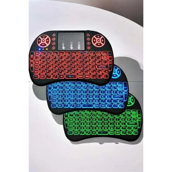 Işıklı Kablosuz Mini Q Klavye Tüm Cihazlara Uyumlu