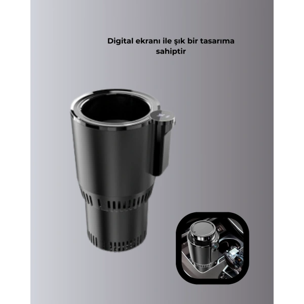 Isıtma Soğutma Özellikli Araç Bardaklığı Çakmak Girişli Akıllı