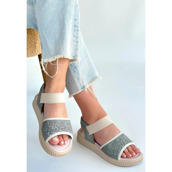 Jake Yeşil Hasır Cilt Sandalet