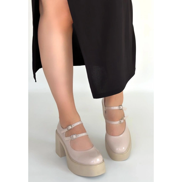 Jarlo Bej Rugan Dolgu Topuk Ayakkabı