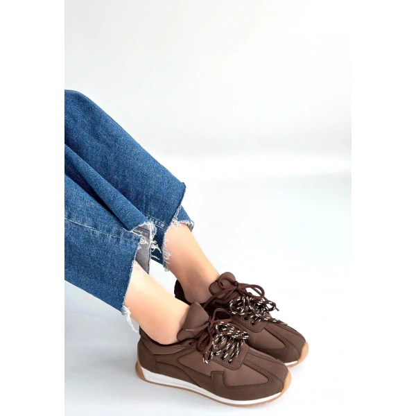 Jeat Kahverengi  Nubuk Bağcıklı Spor Ayakkabı