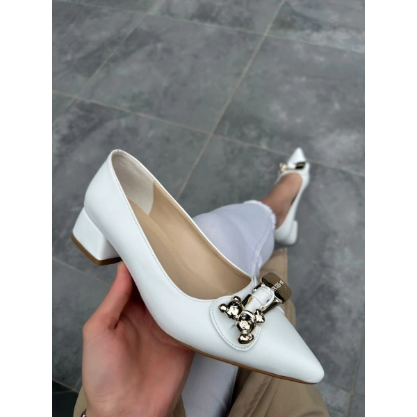 Jies Beyaz Topuklu Ayakkabı