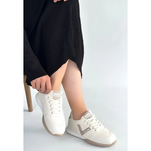 Jowen Bej Cilt Vizon Detaylı Bağcıklı Spor Ayakkabı