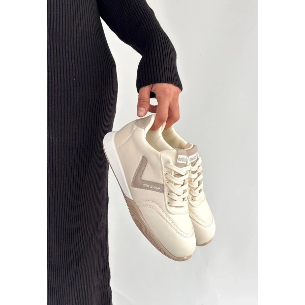 Jowen Bej Cilt Vizon Detaylı Bağcıklı Spor Ayakkabı