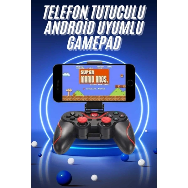 Joystik Gamepad Bluetooth Telefon Tutucu Oyun Kolu Telefon Android Uyumlu