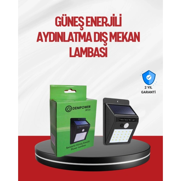 Kablo Gerektirmeyen Güneş Enerjili Dış Mekan Işık – Bahçe ve Koridor Aydınlatması