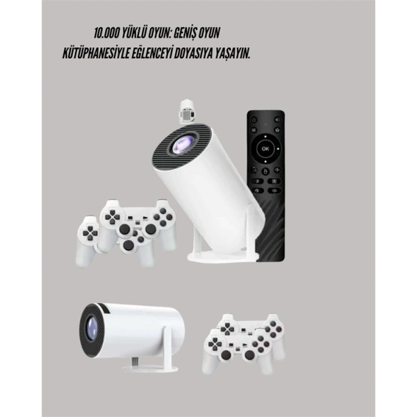 Kablosuz 4K Projeksiyon – Wi‑Fi 6 & Bluetooth 5.0 ile Oyun ve Uygulama Merkezli