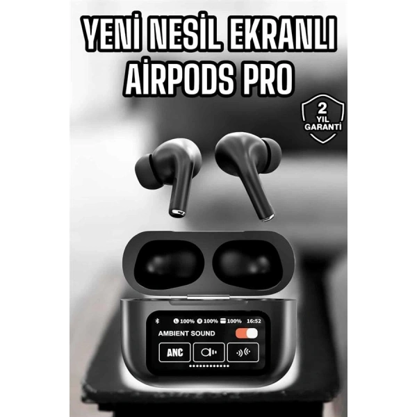 Kablosuz Bluetooth Kulaklık Ekranlı Uzun Şarj Süreli ANC Destekli