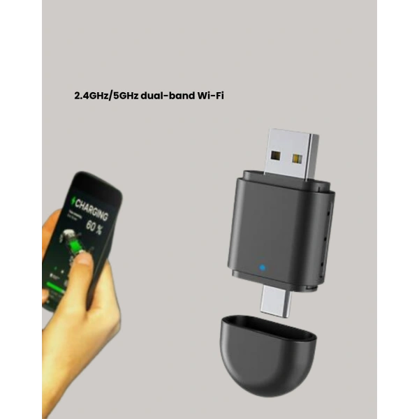 Kablosuz CarPlay Adaptörü – Bluetooth 5.4 ve Wi-Fi 6 Teknolojili Tak & Çalıştır Dönüştürücü