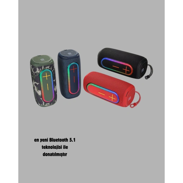 Kablosuz Hoparlör – Bluetooth 5.1, Güçlü Bas ve 10 Metre Menzil