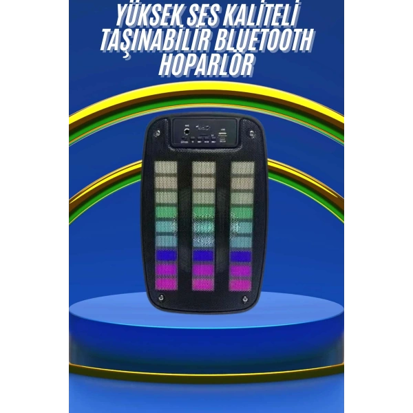 Kablosuz Hoparlör İOS ve Android Uyumlu Şarjlı SD Kart Girişli Bluetooth Hoparlör