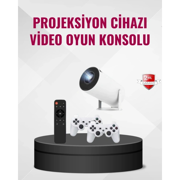 Kablosuz Mini Projeksiyon Cihazı Oyun ve Film İçin Taşınabilir Ev Sineması
