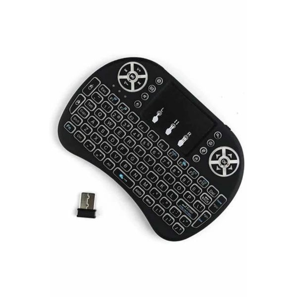 Kablosuz Türkçe Q Klavye RGB Işıklı Televizyon Ps3 Dokunmatik Mouse