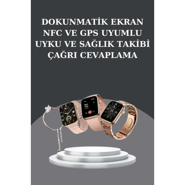 Kadınlara Özel Bileklik Hediyeli Akıllı Saat ve Dijital Göstergeli ANC Özellikli Bluetooth Kulaklık