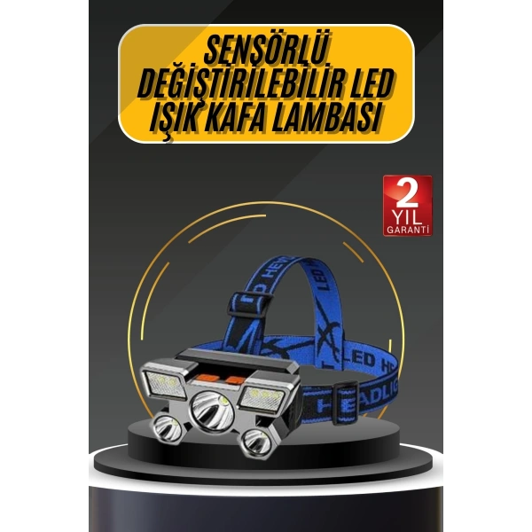 Kafa Lambası 800 Lümen 4 Mod Yüksek Işık Flaşörlü Şarjlı Led Lamba