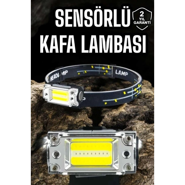 Kafa Lambası Led Fener Pratik Taşınabilir Ayarlanabilir USB Şarjlı