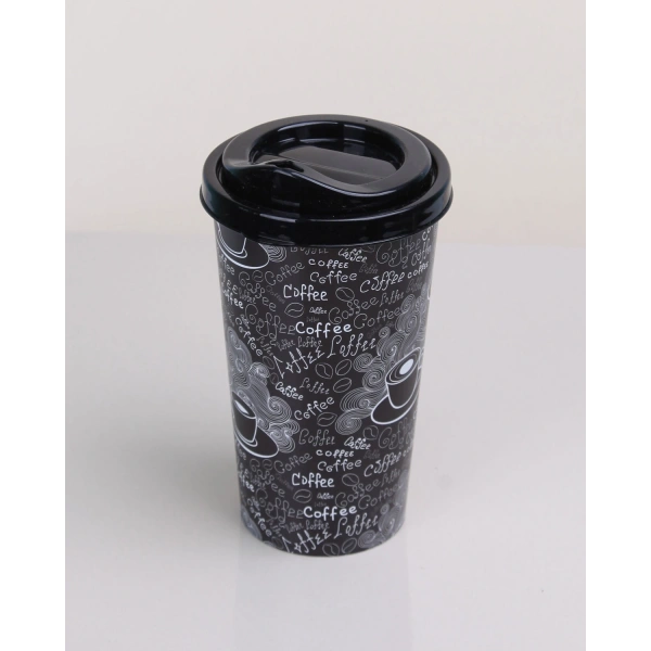 Kahve Bardağı - Kapaklı Desenli 650ML