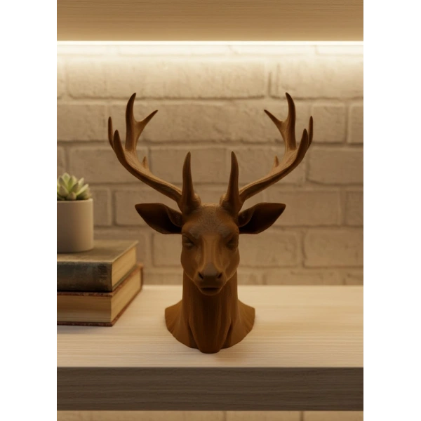 Kahverengi Geyik Biblo 23 cm Dekoratif Şık Tasarım