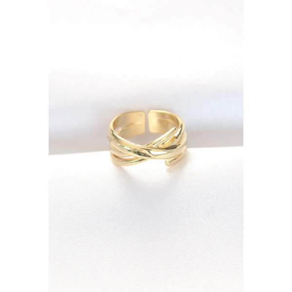 Kalın Gold Renk Ayarlanabilir Yüzük