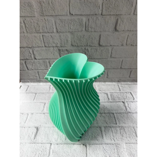 Kalpli Turkuaz Dekoratif Vazo 24 cm Modern Şık Tasarım