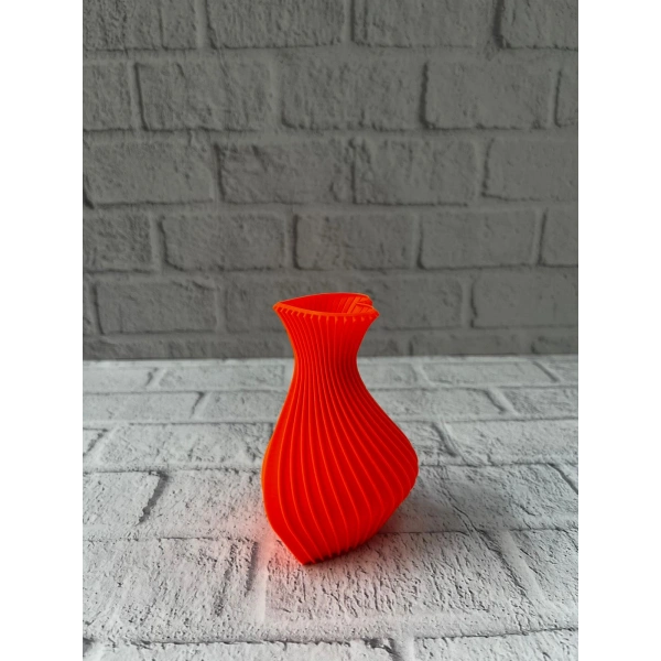 Kalpli Turuncu Dekoratif Vazo 11 cm Modern Şık Masaüstü Aksesuar