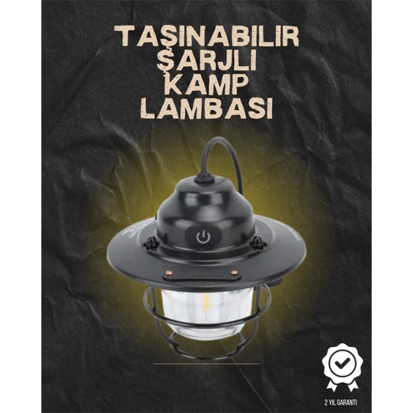 Kamp ve Bahçe İçin Retro LED Fener – Sıcak Işık, Uzun Ömürlü Batarya