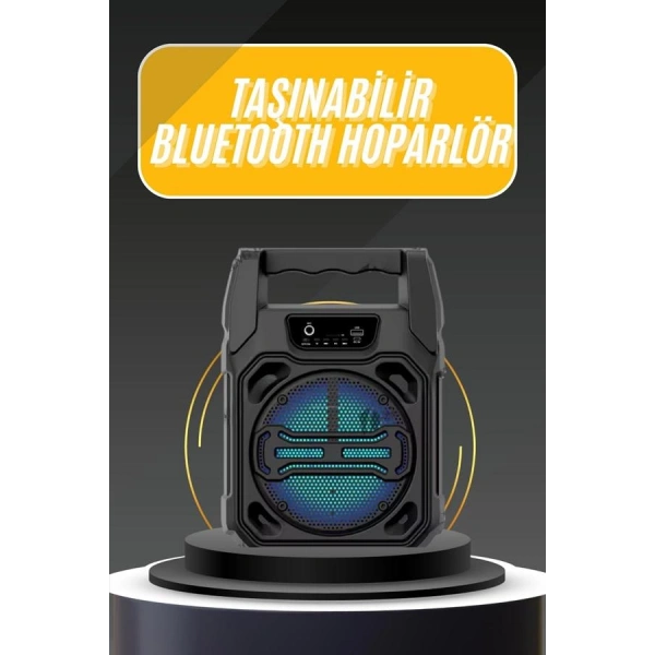 Karaoke Mikrofonlu Fm Radyolu Bluetooth Hoparlör Yüksek Ses Kaliteli