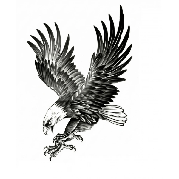 Kartal Geçici Dövme Şablonu Büyük Boy