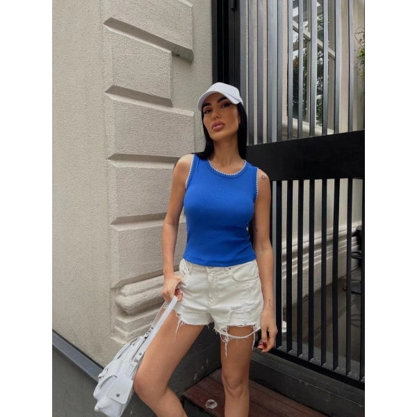 Kaşkorse kumaş bluz