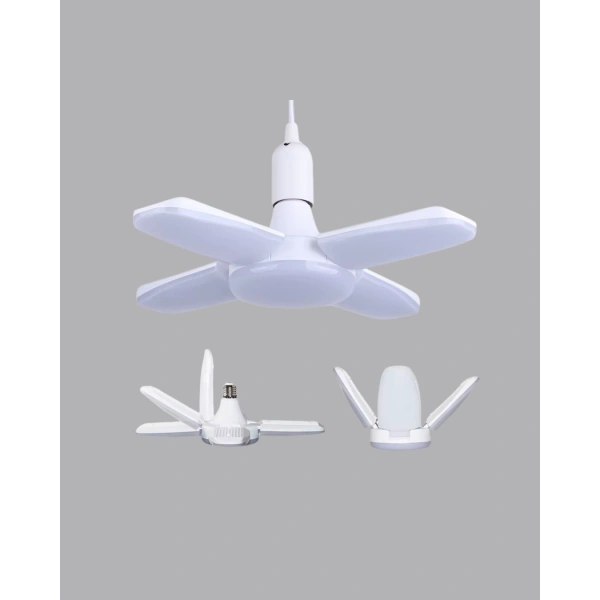 Katlanabilir 4 Kollu LED Ampül 60 Watt 6000 Lumen Beyaz Işık
