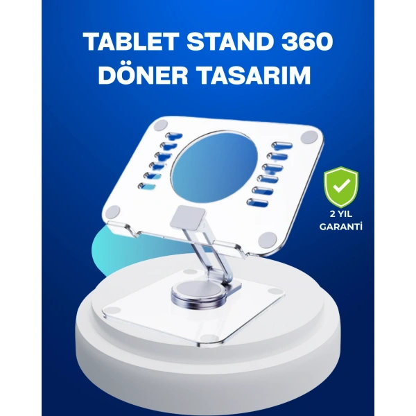 Katlanabilir Tablet Standı Ayarlanabilir Kaymaz Şeffaf Tasarım
