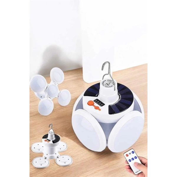 Katlanabilir Taşınabilir Kamp Lambası Işıldak Beyaz Işık Güneş Enerjili Solar Aydınlatma