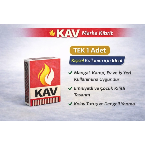 KAV Marka Kibrit Emniyetli Çocuk Kilitli 1 Adet