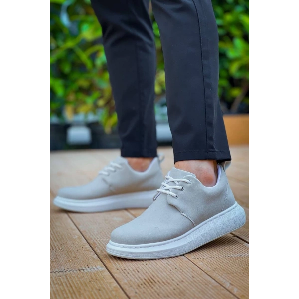 KB-003 Kuback Gri Süet Bağcıklı  Günlük Erkek Ayakkabı