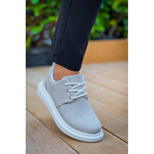 KB-003 Kuback Gri Süet Bağcıklı  Günlük Erkek Ayakkabı