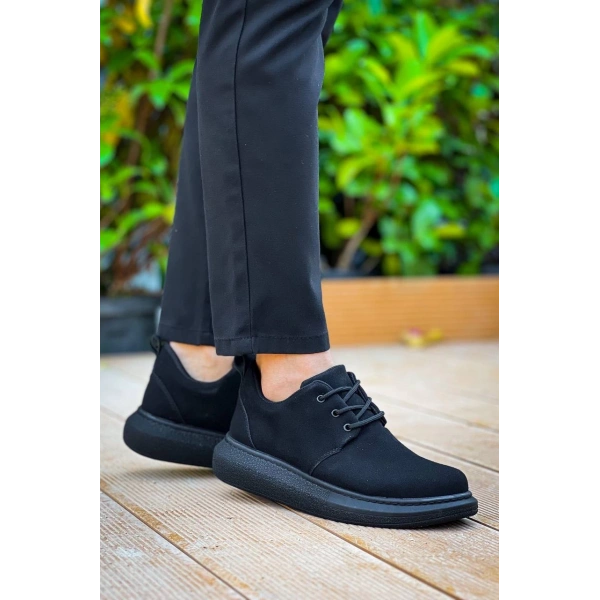 KB-003 Kuback Siyah Süet Siyah Taban Bağcıklı  Günlük Erkek  Ayakkabı