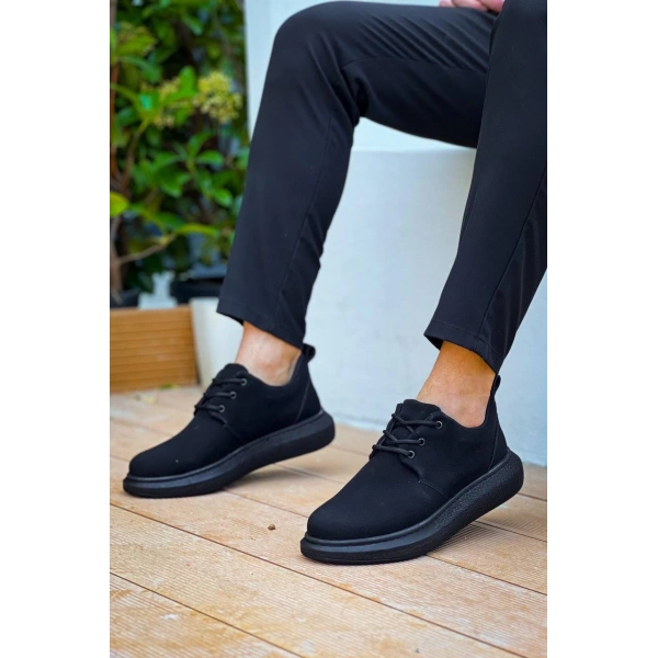 KB-003 Kuback Siyah Süet Siyah Taban Bağcıklı  Günlük Erkek  Ayakkabı