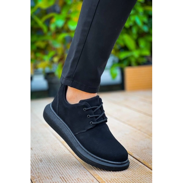 KB-003 Kuback Siyah Süet Siyah Taban Bağcıklı  Günlük Erkek  Ayakkabı