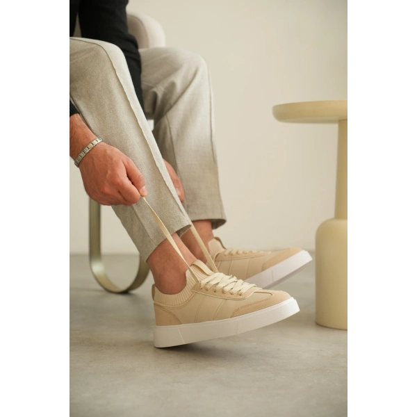 KB-010 Kuback Bej Cilt Günlük Erkek Ayakkabı