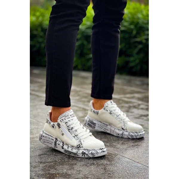 KB-02  Kuback Bağcıklı Crocodile Beyaz Gazete Günlük Erkek Ayakkabı