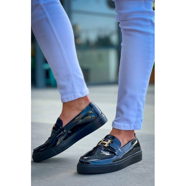 KB-027  Kuback  Bağcıksız Kömür Rugan H Günlük Erkek Ayakkabı