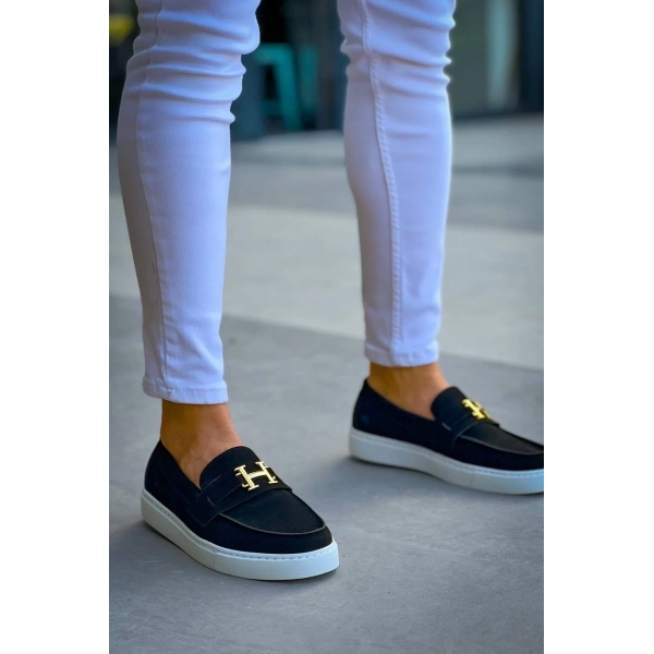 KB-027  Kuback  Bağcıksız Siyah Süet H Günlük Erkek Ayakkabı