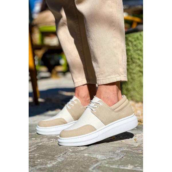 KB-042  Kuback Bağcıklı Bej Günlük Erkek Ayakkabı