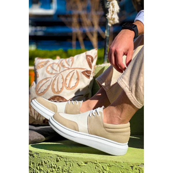 KB-042  Kuback Bağcıklı Bej Günlük Erkek Ayakkabı