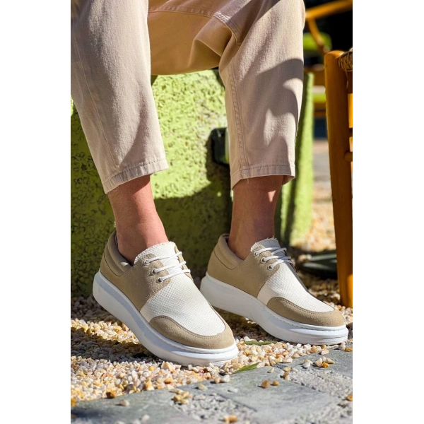 KB-042  Kuback Bağcıklı Bej Günlük Erkek Ayakkabı