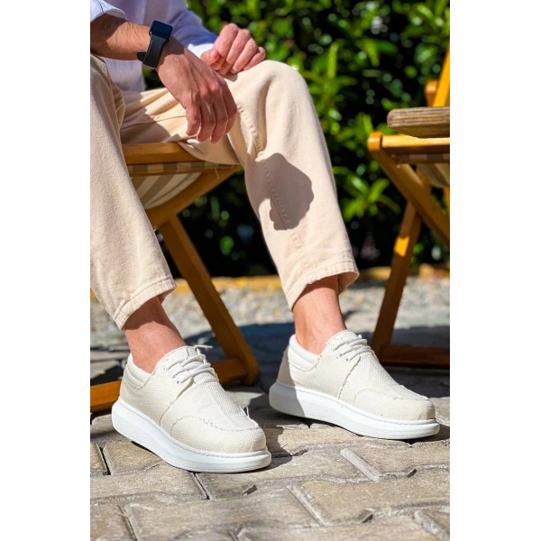 KB-042  Kuback Bağcıklı Beyaz Günlük Erkek Ayakkabı