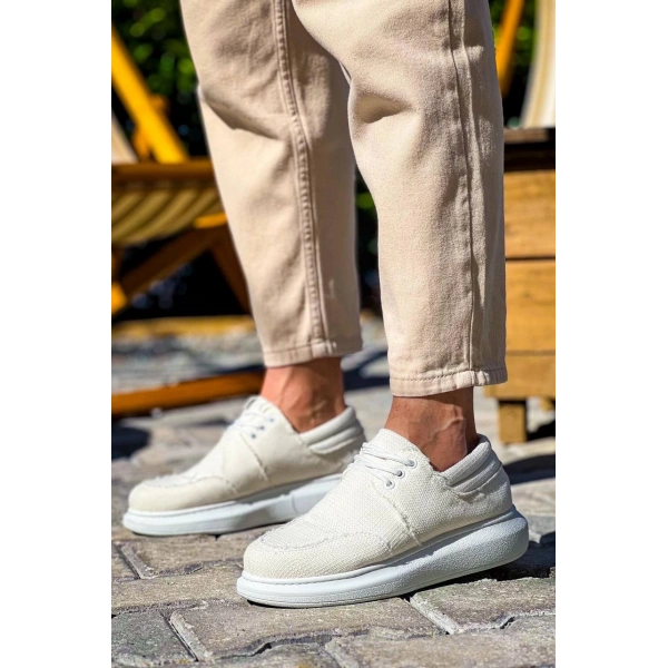 KB-042  Kuback Bağcıklı Beyaz Günlük Erkek Ayakkabı